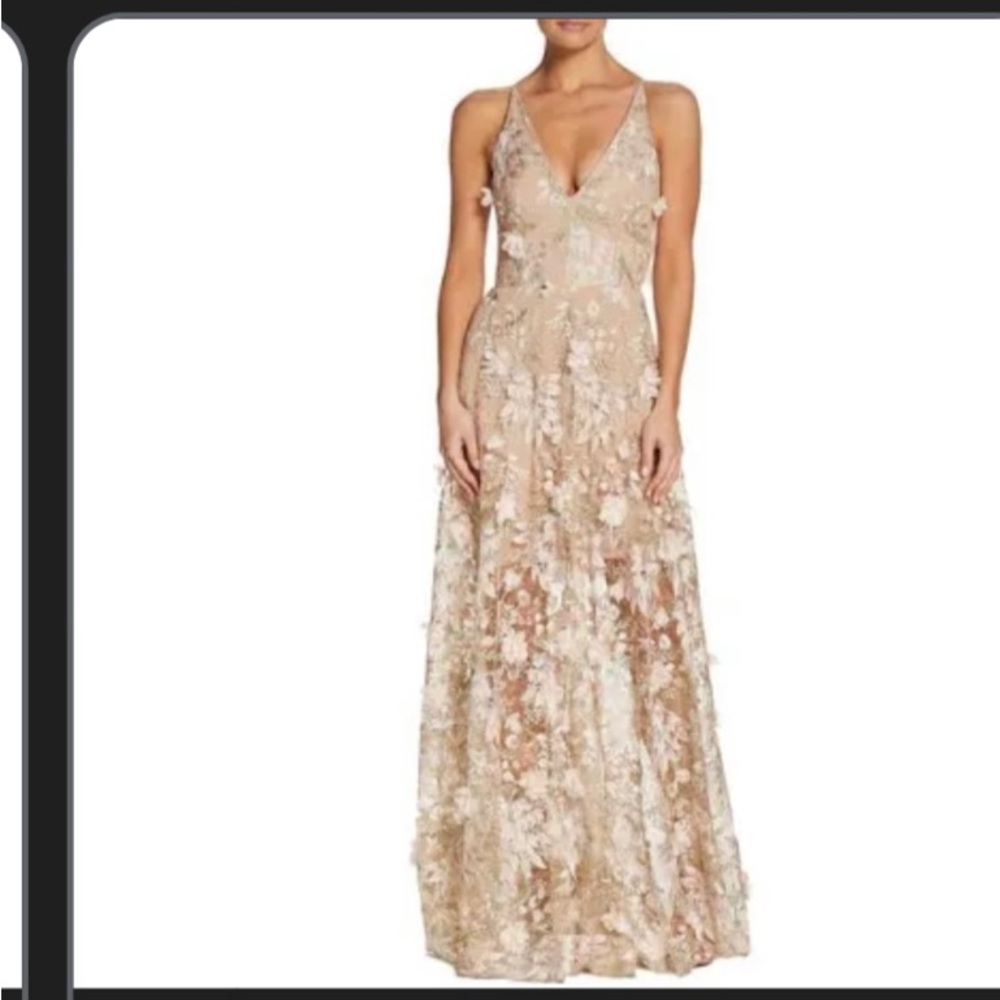 Dress the Population Cream Floral Maxi Dress